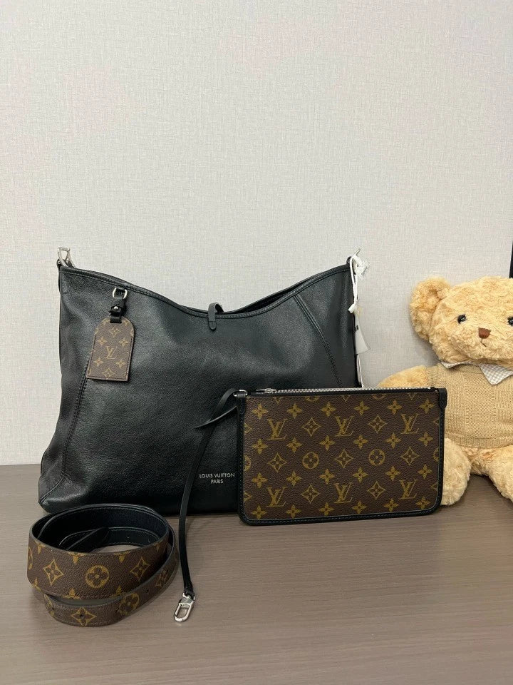 Louis Vuitton Large Black Carry All Tote Bag For Women