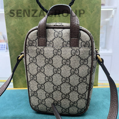 Gucci GG Marmont Phone Bag 2Way Crossbody Brown Gold Buckle Unisex