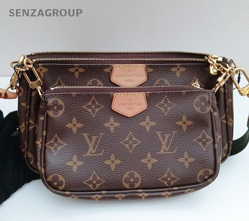 Louis Vuitton Monogram Chain Shoulder Bag Brown Gold Used Women Classic