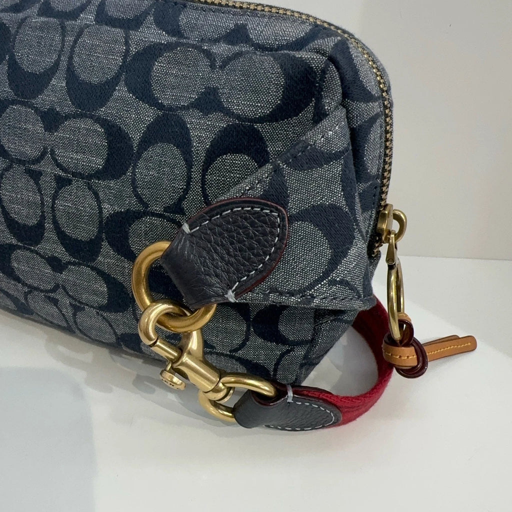 Coach Women's Chambray Canvas Leather Crossbody Camera Waist Bag
