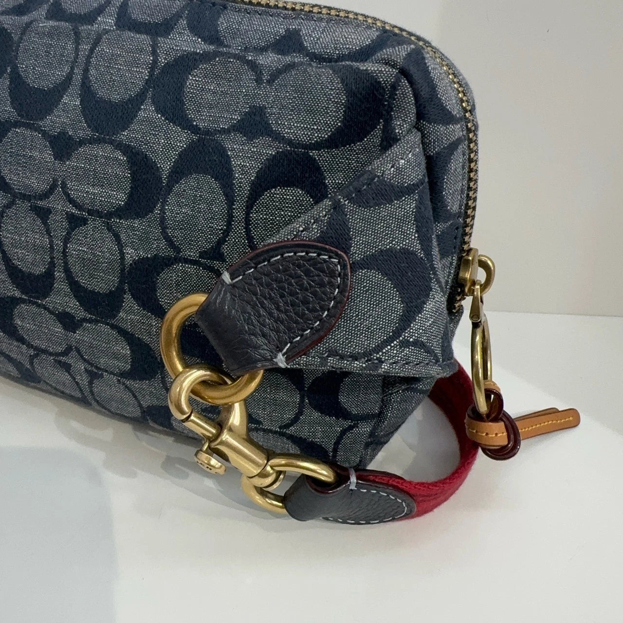 Coach Women's Chambray Canvas Leather Crossbody Camera Waist Bag
