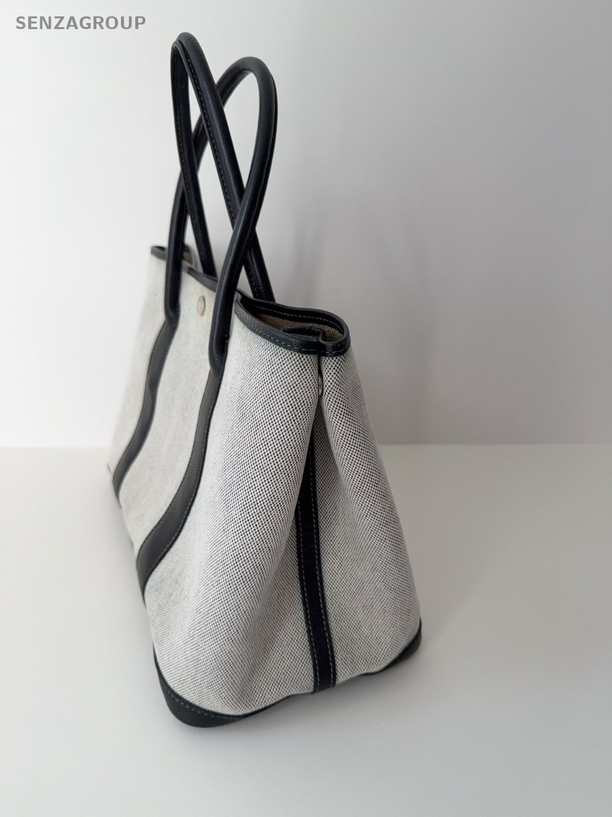 Hermes Garden Party 36 Tote Canvas Gray Handbag Women