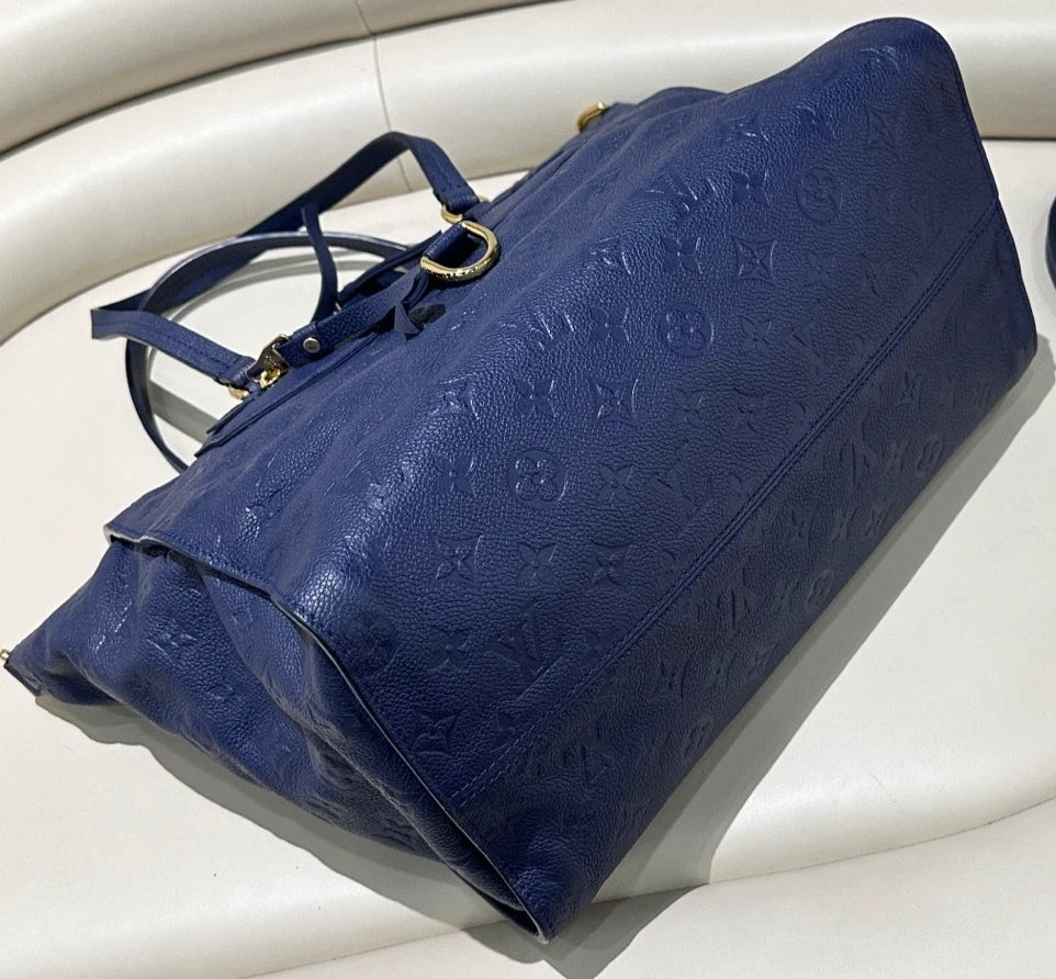 Louis Vuitton Lumineuse Monogram Empreinte Shoulder 2way Handbag Women Blue