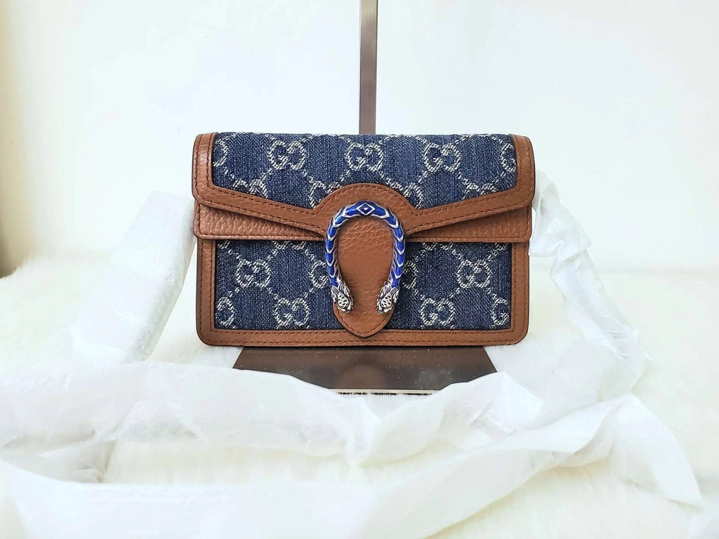 GUCCI Dionysus Super Mini Denim Crossbody For Women
