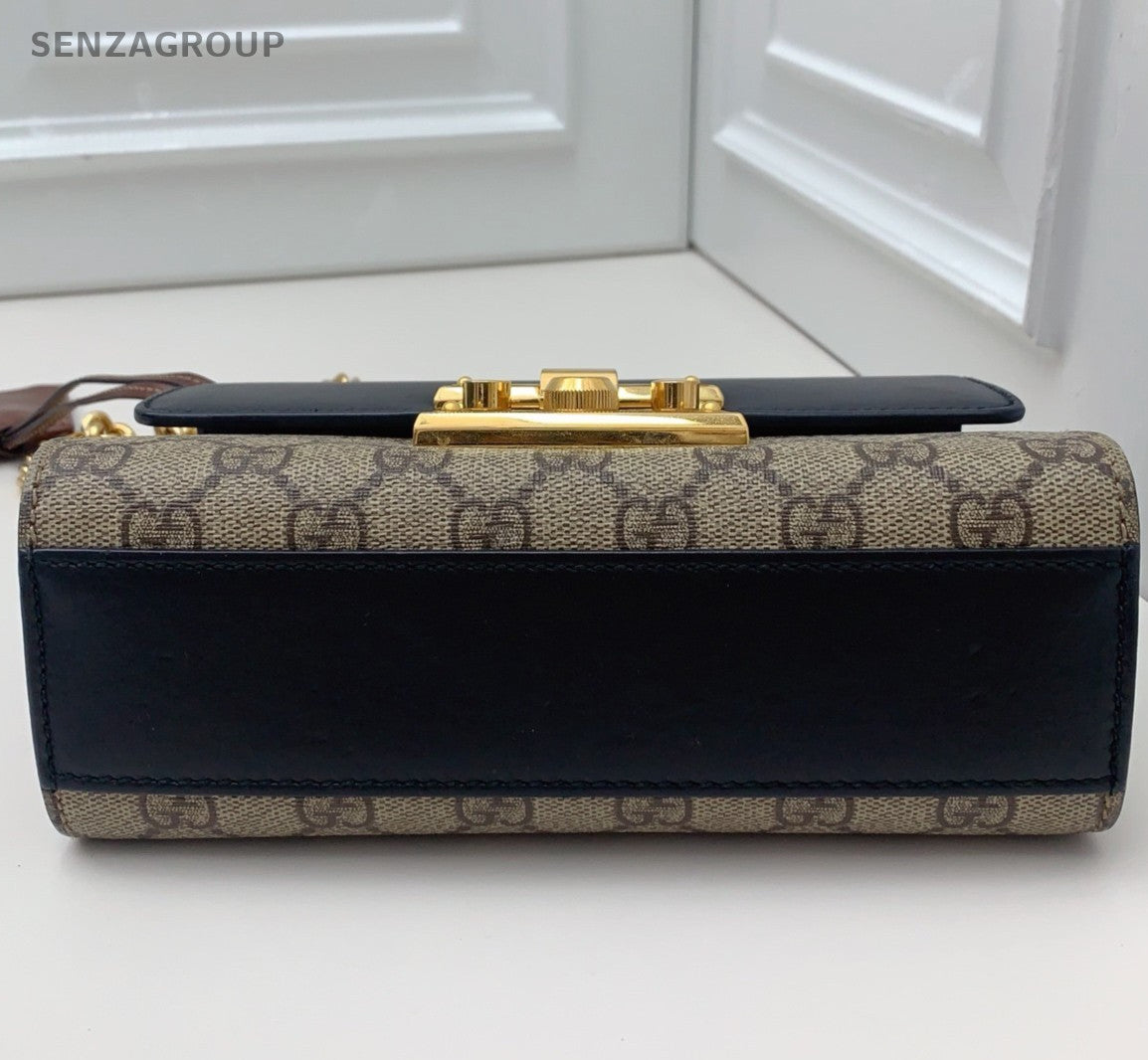 Gucci  Padlock Chain Shoulder Bag Crossbody Beige Black Gold Women Classic