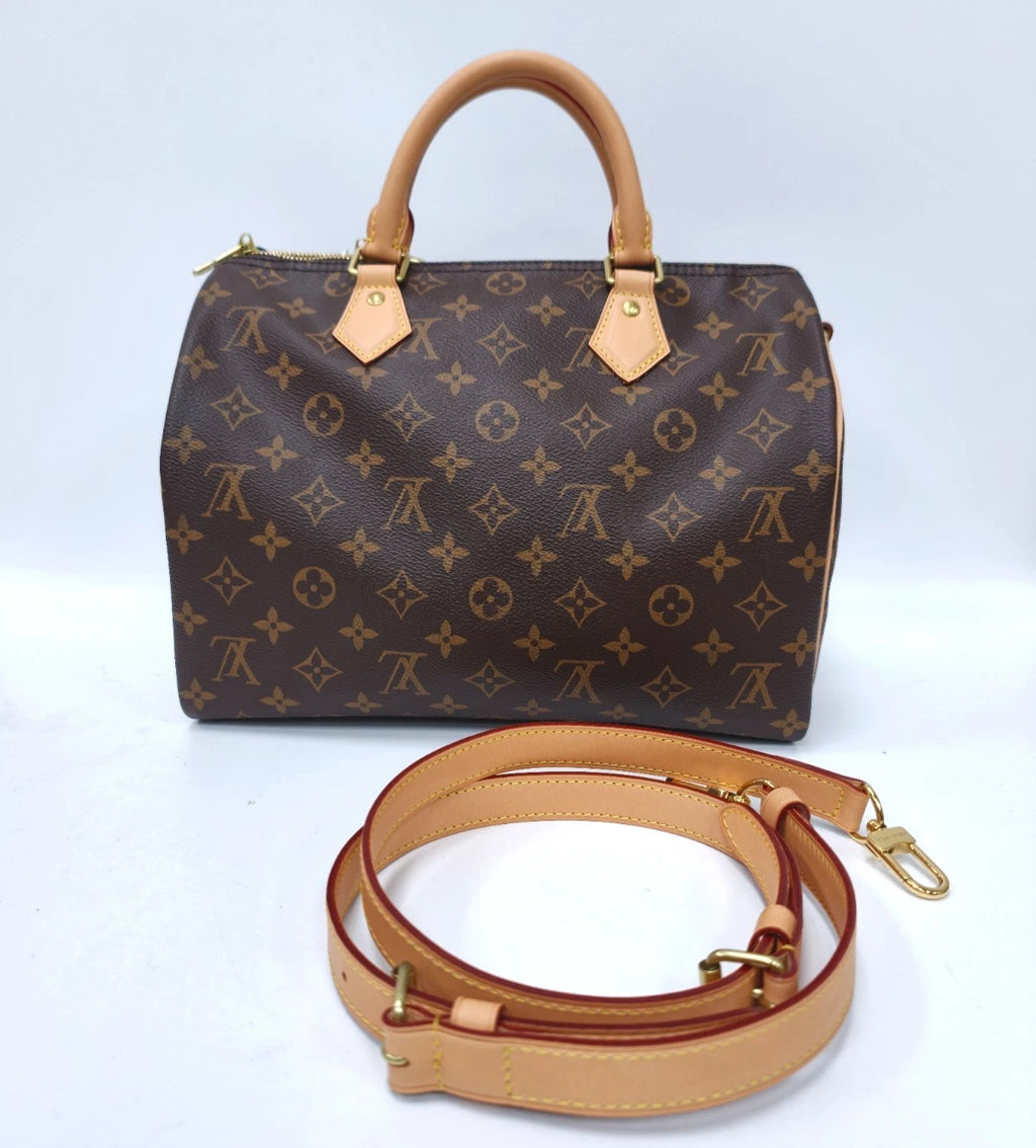 Louis Vuitton Speedy30 Monogram Handbag 2-Way Shoulder Bag Crossbody Excellent