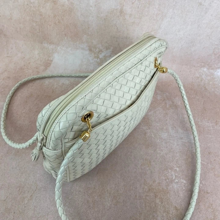 Bottega Veneta Yellow Lambskin Woven Tote Shoulder Bag For Women