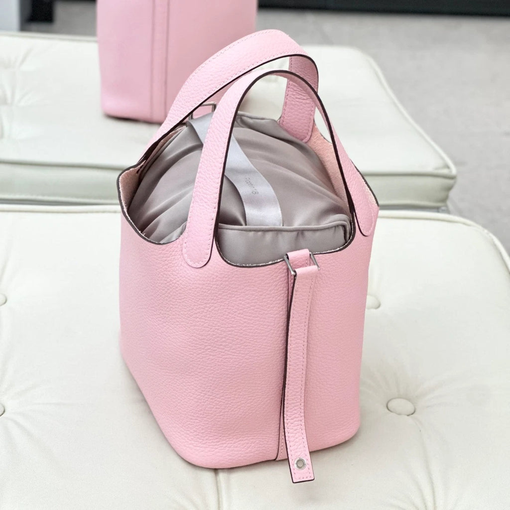 Hermes Picotin 18 Bucket Top Handle Bag Pink Silver Hardware Women S