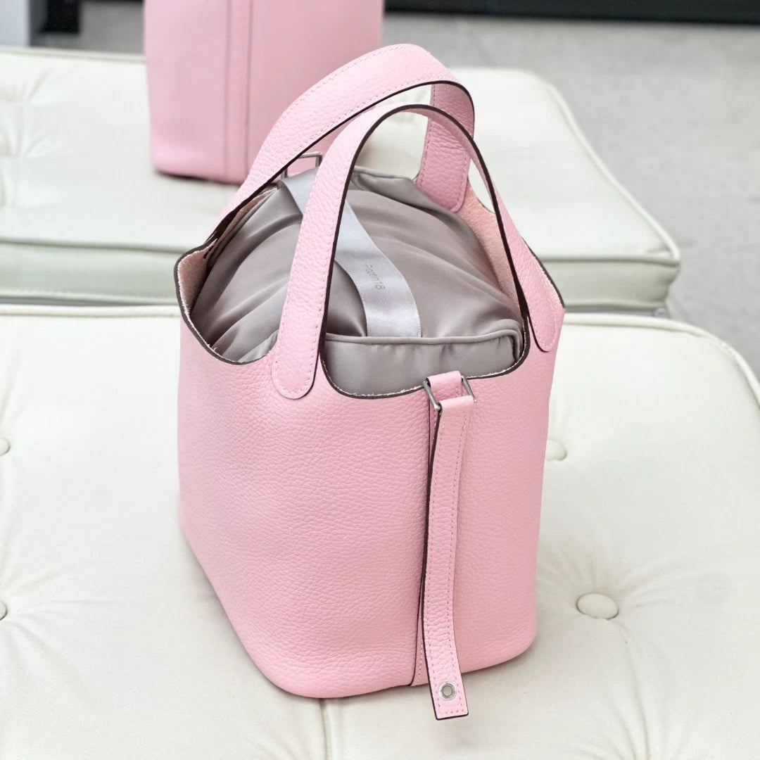 Hermes Picotin 18 Bucket Top Handle Bag Pink Silver Hardware Women S