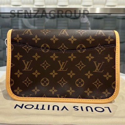 Louis Vuitton Diane Monogram Shoulder Crossbody Bag Brown Gold Buckle