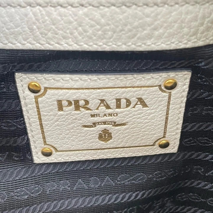 Prada White Nylon Hobo Shoulder Handbag For Women