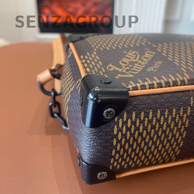 Louis Vuitton Nigo Monogram Soft Trunk Chain Shoulder Bag Brown Black