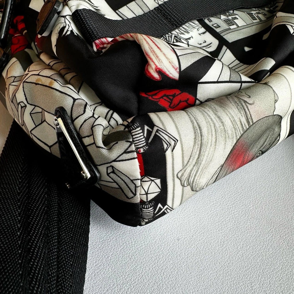PRADA Black Nylon Crossbody Chest Bag For Unisex