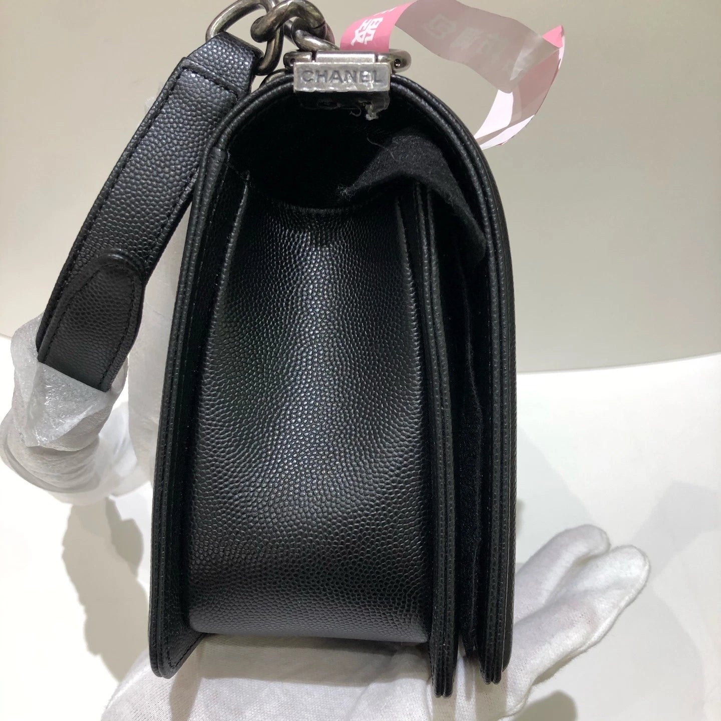 CHANEL Leboy Medium Black Silver Shoulder Bag for Women
