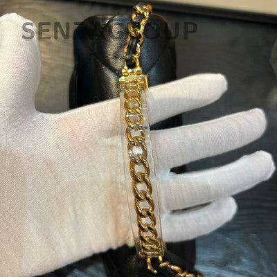 Chanel Black Quilted Lambskin Mini Square Flap Bag Gold Chain