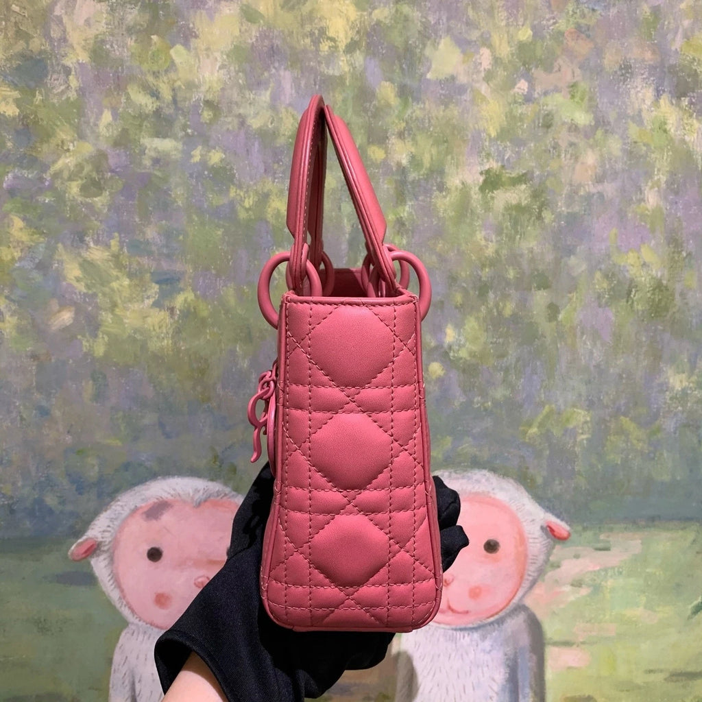 Dior Lady Dior Pink Top Handle Excellent
