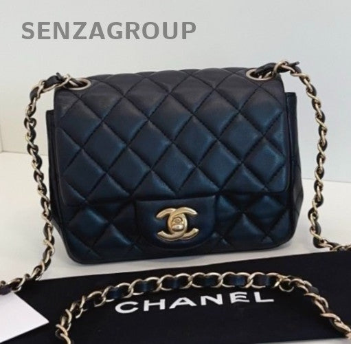 Chanel Classic Flap Chain Shoulder Bag Crossbody Black Gold Women Designer