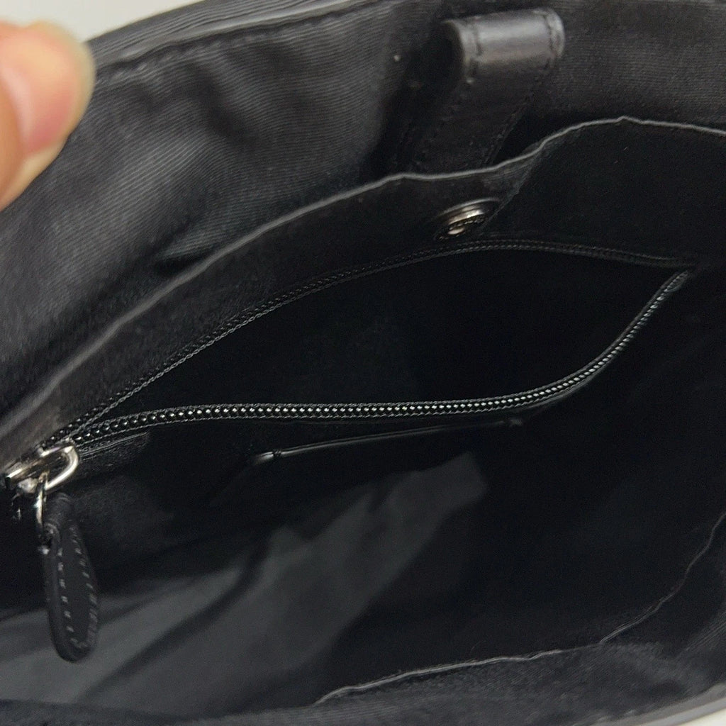 Coach Black Grey Monogram Canvas Shoulder Crossbody Bag For Women