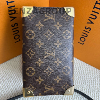 Louis Vuitton Speedy 20 Trunk Monogram Brown Handbag Chain Strap Classic
