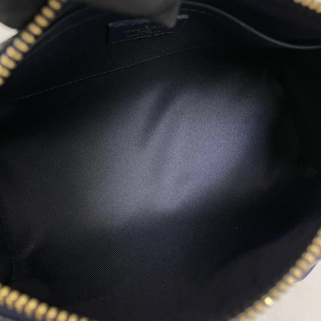 Louis Vuitton Keepall 25 Blue Gold 2Way Crossbody Top Handle Bag Women Classic