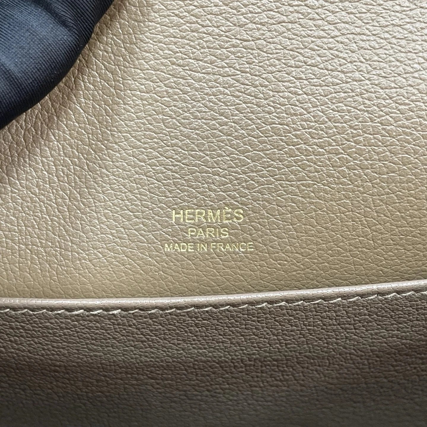 Hermes Roulis19 Evercolor Leather Shoulder Crossbody Gray Gold Women Classic