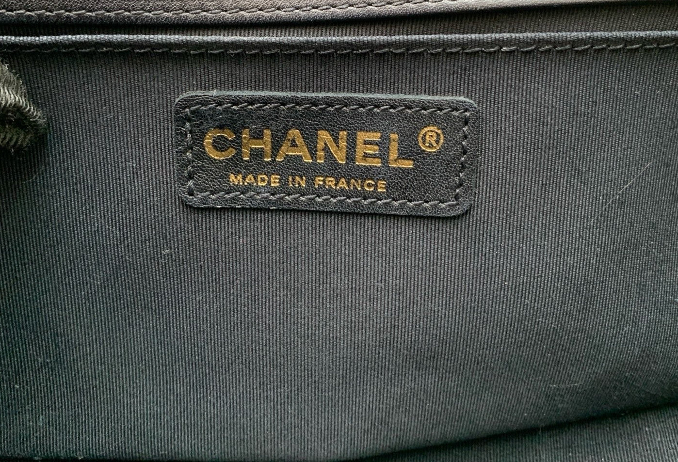 Chanel Leboy Calfskin Chain Shoulder Bag Black Gold Women Classic Designer