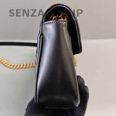 Gucci Black Gold Marmont 22 Chain Shoulder Crossbody Bag Women's Classic