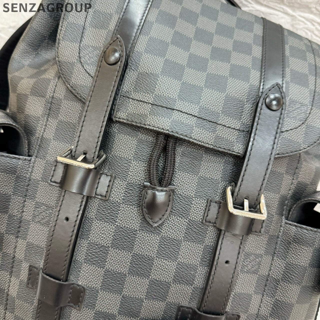 Louis Vuitton Black Damier Backpack Silver Hardware Unisex Classic