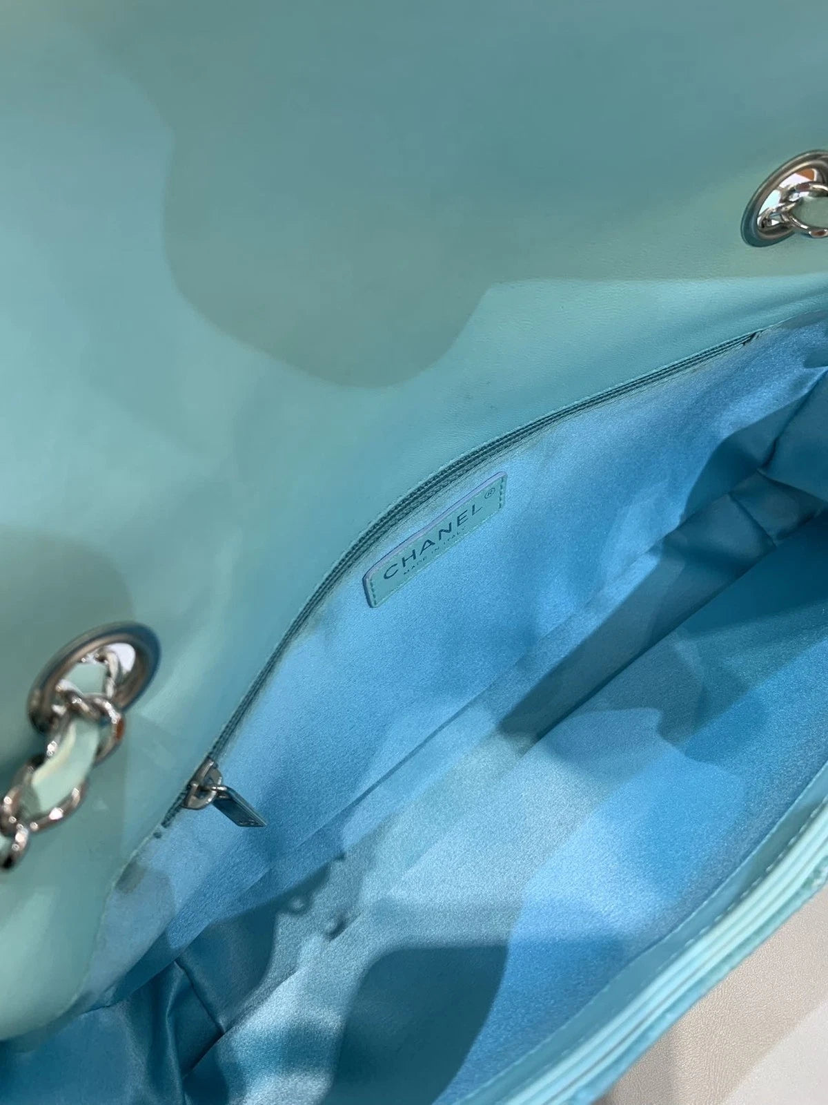 Chanel Mint Green Leather CF Shoulder Bag For Women