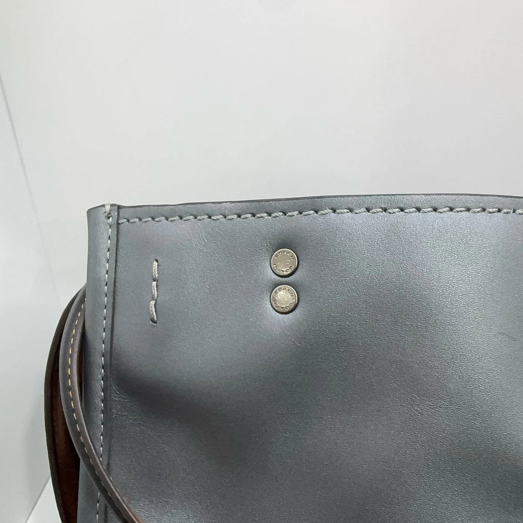 COACH Collaboration Pebbled Leather Heart Embroidered Handbag Crossbody Women