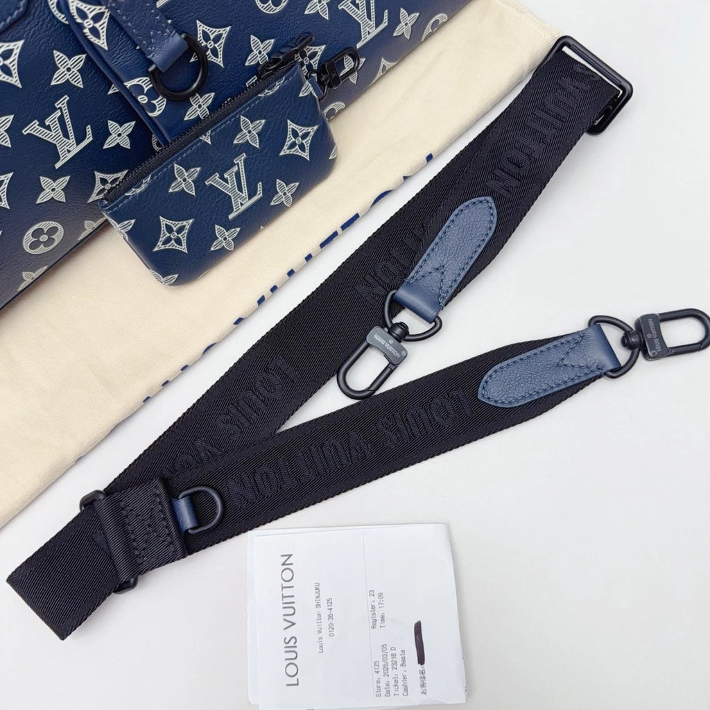 Louis Vuitton Trio Messenger Calfskin Monogram Blue Shoulder Bag Crossbody