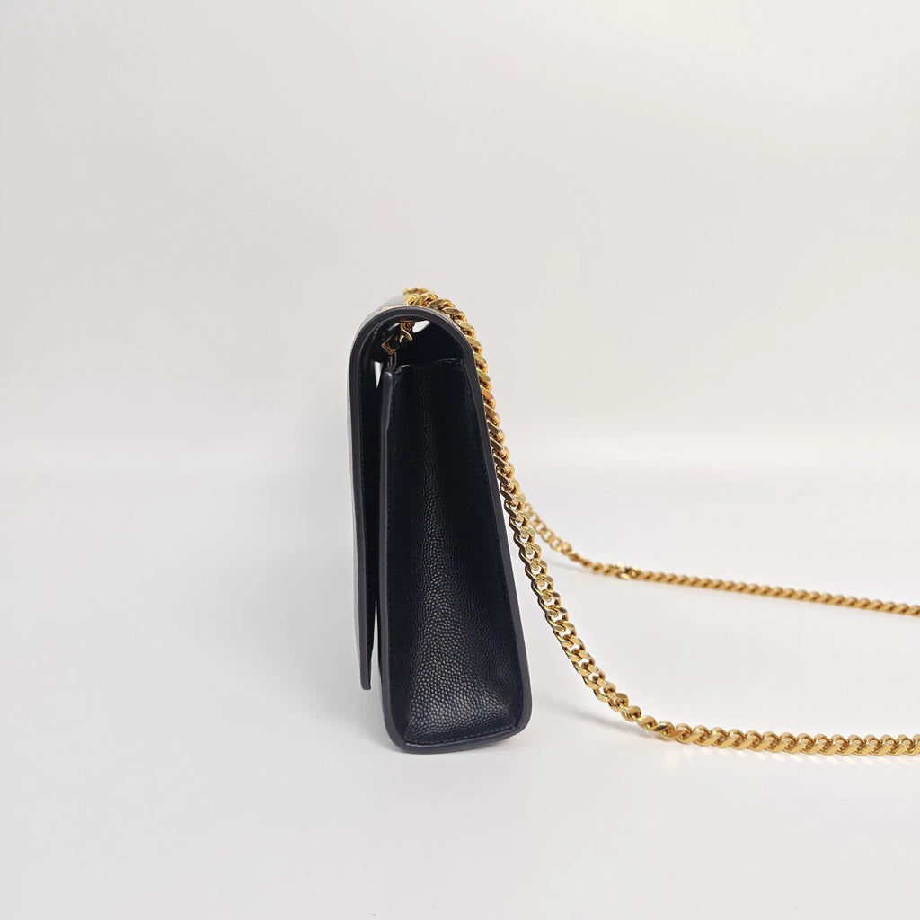 Saint Laurent Kate Medium Black Caviar Leather Shoulder Bag For Women