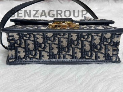 Dior Oblique Montaigne 30 Blue Gold Shoulder Bag - Classic Women's Fashion