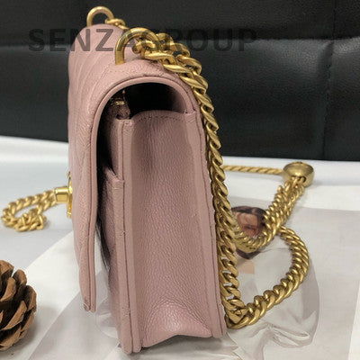 Chanel Pink Gold WOC Chain Shoulder Crossbody Bag Women Classic