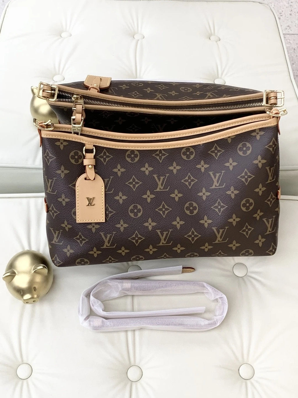 Louis Vuitton Carryall Monogram 2Ways Shoulder Crossbody Bag Brown Women S