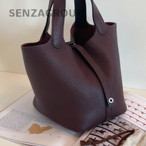 Hermes Picotin18 Silver Hardware Tote Bag Red Used Women Classic