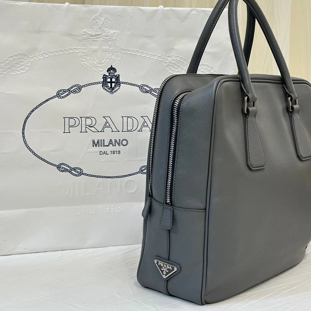 Prada Classic Leather Business Briefcase Handbag For Women