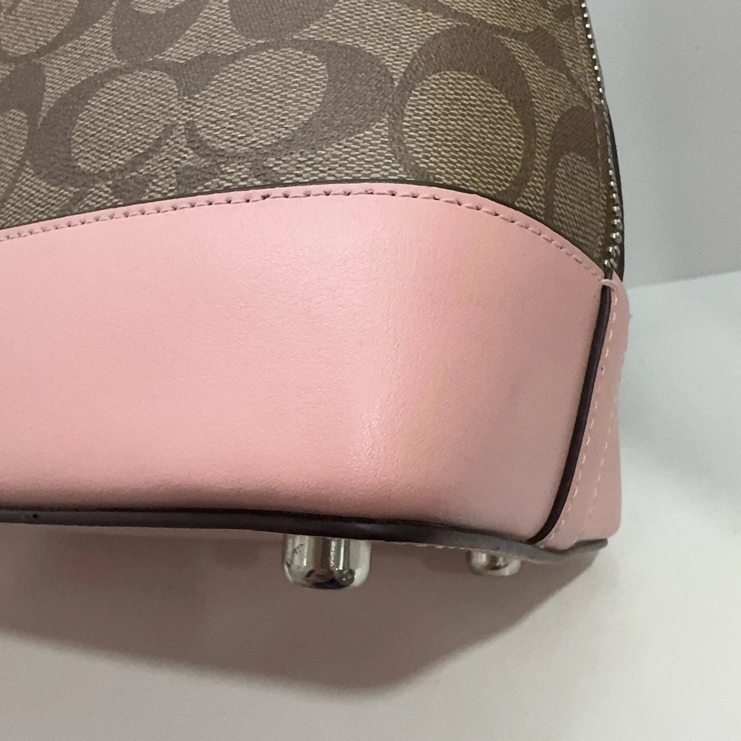 Coach Signature PVC Canvas Large Dome Shoulder Crossbody Bag For Women