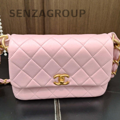 Chanel Quilted Pink Gold Chain Hobo Shoulder Bag - Classic & Fashionable