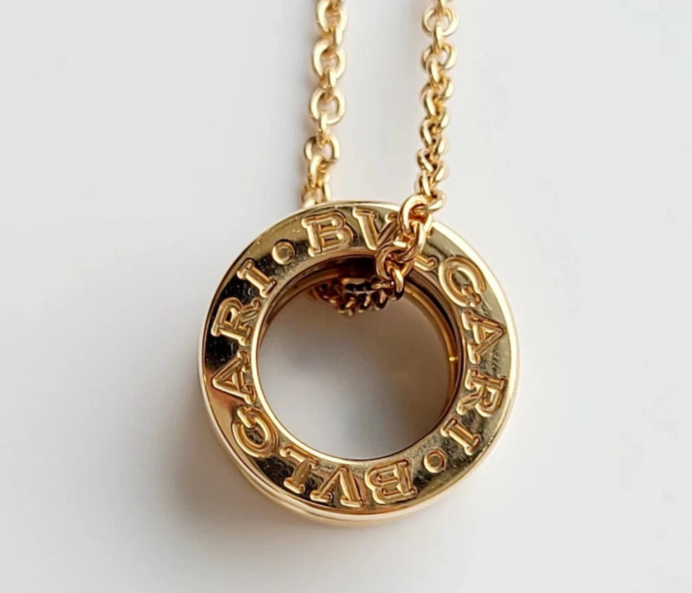 Bvlgari B.zero1 Chain Necklace 18k Rose Gold and Black Ceramic Pendant Excellent