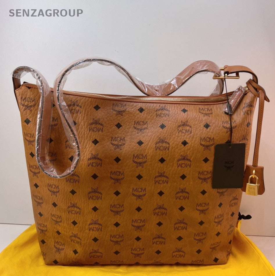 MCM 25Hobo Shoulder Bag Brown Gold Used Women Classic Fashion