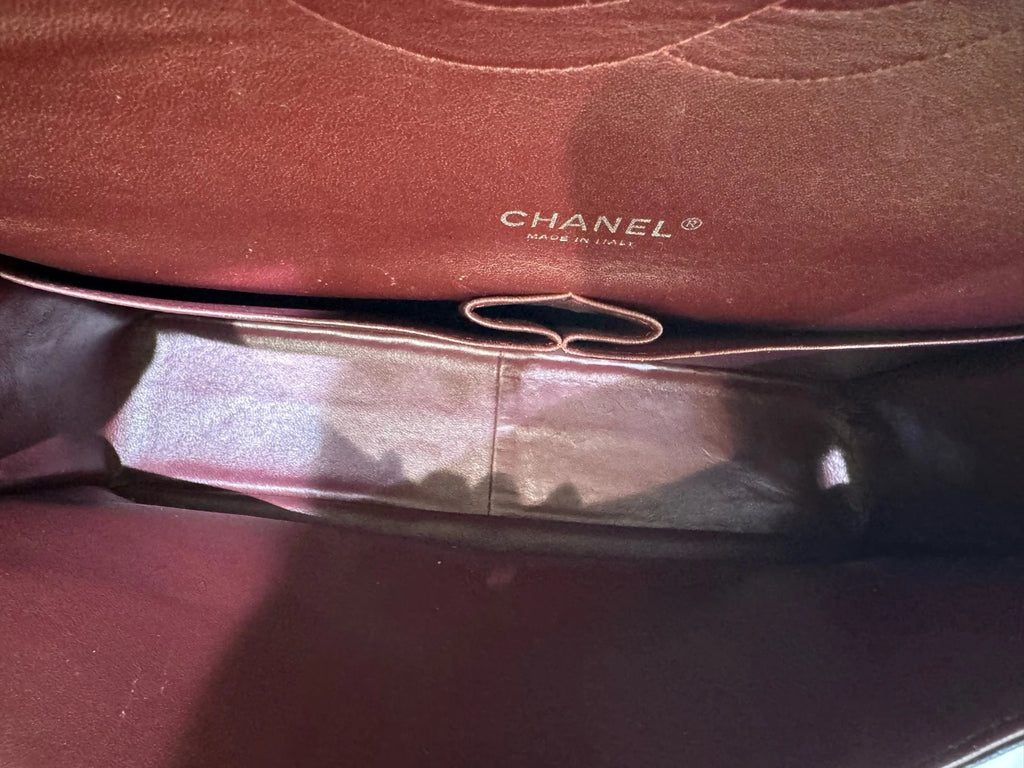 CHANEL CF Maxi Black Silver Leather Shoulder Bag For Women