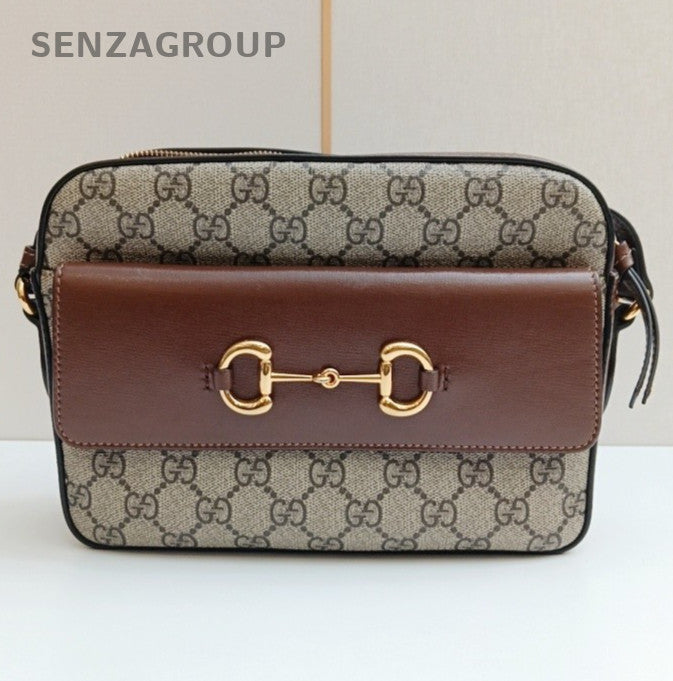 Gucci Horsebit 1955 Camera Bag Crossbody Brown Gold Used Women Classic