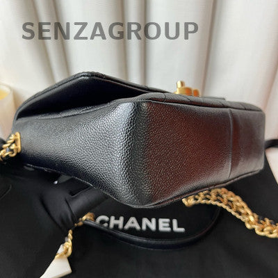 Chanel Black Gold Classic Flap Quilted Chain Shoulder Crossbody Bag