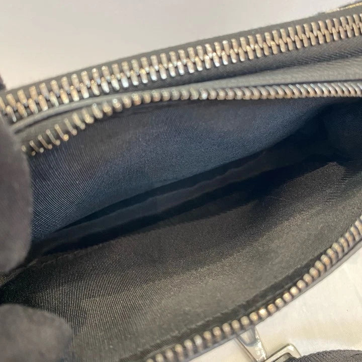 Christian Dior Oblique Canvas Shoulder Bag Crossbody Blue Silver Women Classic D