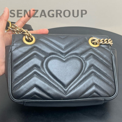 Gucci Marmont 22 Black Gold Chain Shoulder Crossbody Bag Classic Women
