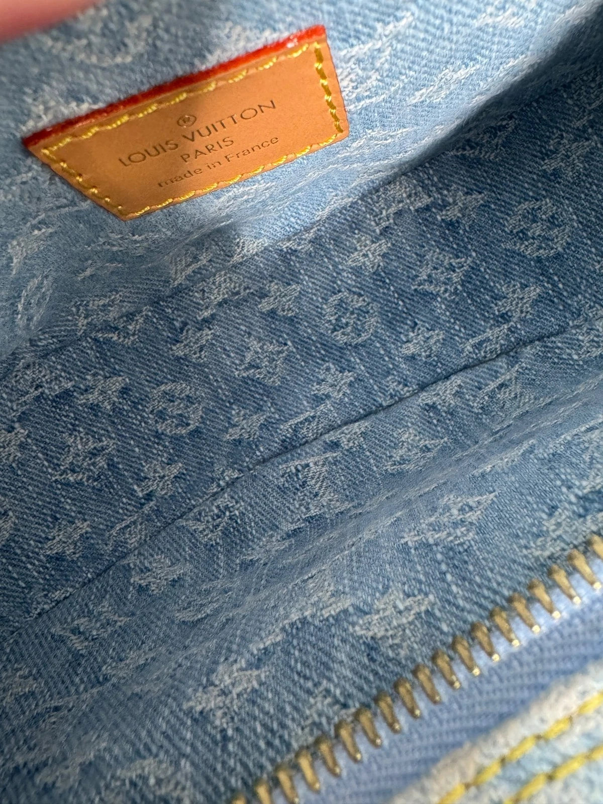 Louis Vuitton Denim Loop Moon Shoulder Bag For Women Light Blue