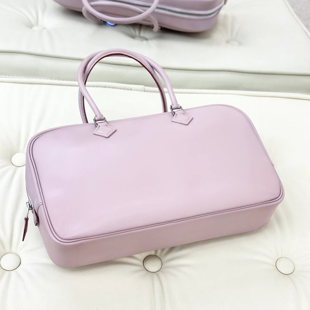 Hermes Plume Elan Calfskin Top Handle Bag Purple Women S