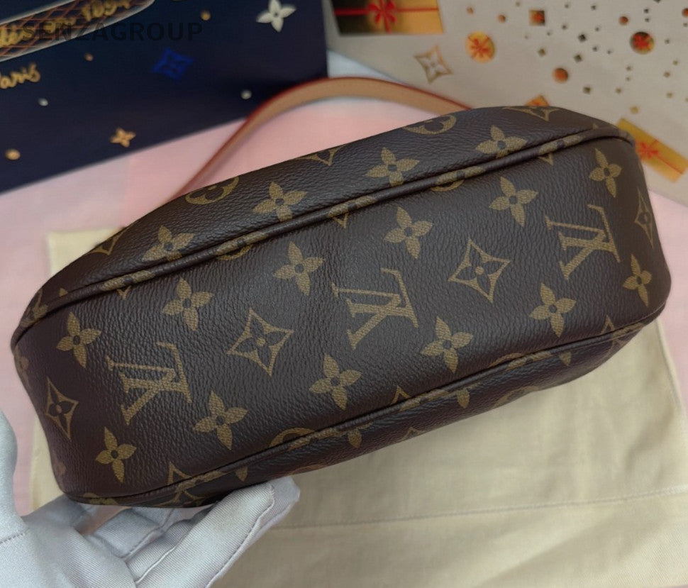 Louis Vuitton Sunset Monogram Shoulder Bag Brown Gold Women Classic