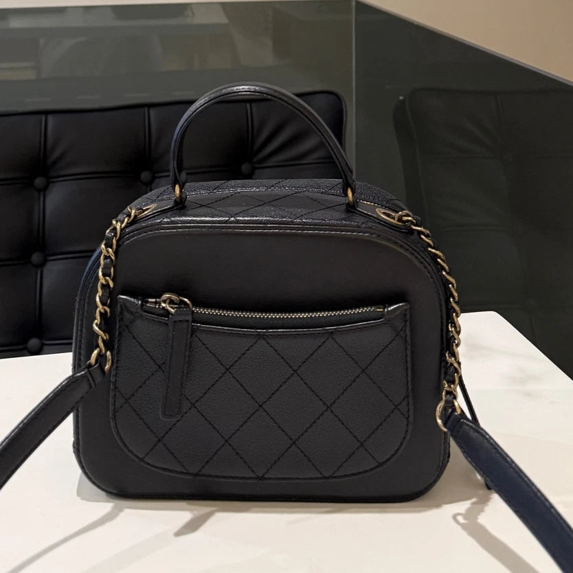 Chanel Classic Camera Bag Black Gold Chain Shoulder Crossbody Bag